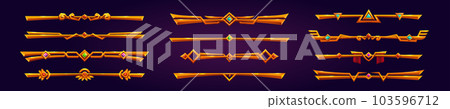 Golden fantasy game border ui button frame design Golden fantasy game border ui button frame design 103596712