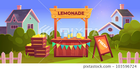 Lemonade stand vector shop with lemon fruit sale 103596724