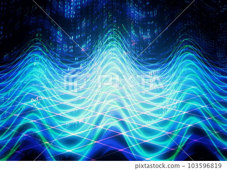 Abstract blue light waveform 103596819
