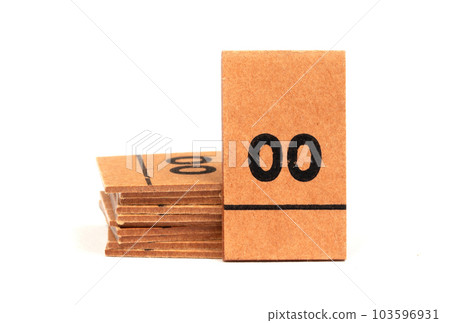 Stack of letters from a very old letterbox used to teach children - Letters oo Stack of letters from a very old letterbox used to teach children - Letters oo 103596931