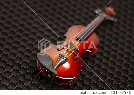 Classic violin on black background. Classic violin on black background. 103597588