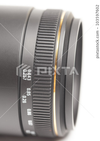 Camera photo lens isolated on white background Camera photo lens isolated on white background 103597602