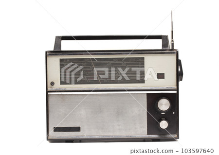 old transistor radio isolated on white old transistor radio isolated on white 103597640