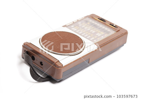 old transistor radio isolated on white old transistor radio isolated on white 103597673