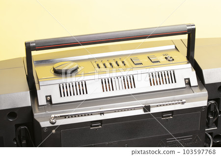Retro ghetto radio boom box cassette recorder from 80s. Retro ghetto radio boom box cassette recorder from 80s. 103597768