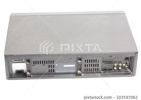 Old video cassette recorder, isolated on white background 103597862