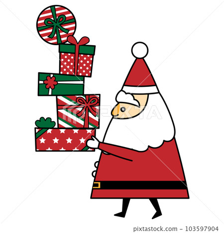 拿著禮物的聖誕老人（帶邊框） 103597904