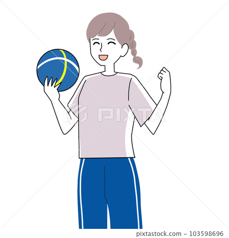 有球的快樂的婦女 103598696