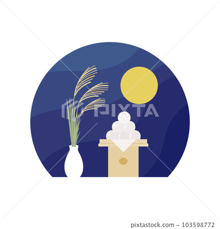 秋天的插畫素材_簡單可愛的賞月意象(無主線) 秋天的插畫素材_簡單可愛的賞月意象(無主線) 103598772