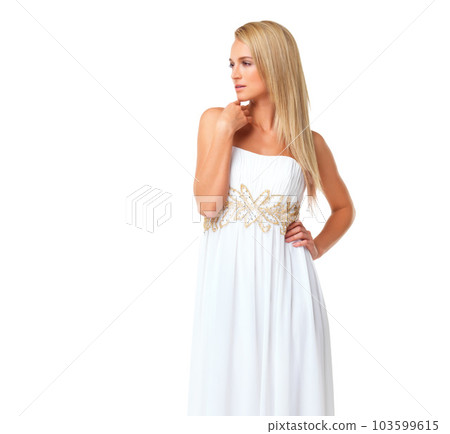 Fashion, beauty and woman in prom dress for party, celebration or formal event with mockup. Couture, designer and luxury with girl in evening gown for style, elegant and wedding in studio background Fashion, beauty and woman in prom dress for party, celebration or formal event with mockup. Couture, designer and luxury with girl in evening gown for style, elegant and wedding in studio background 103599615