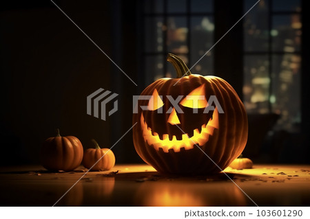 Halloween cartoon at night Generative AI 103601290