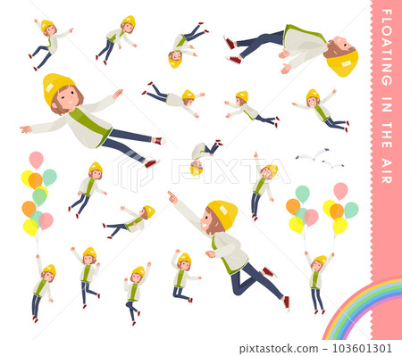 A set of casual fashion women floating in the air 103601301