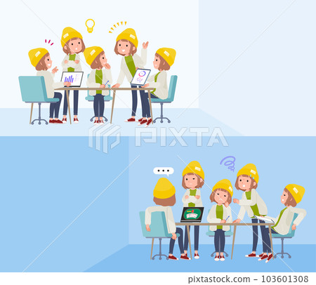 A set of casual fashion women having a brain meeting 103601308