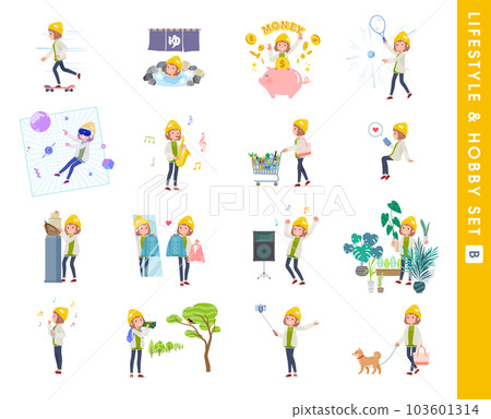 A set of casual fashion women about hobbies and lifestyle. B type A set of casual fashion women about hobbies and lifestyle. B type 103601314