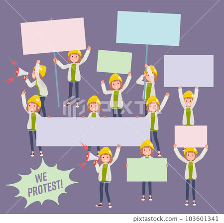 Set of casual fashion women protesting 103601341