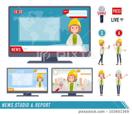 A set of casual fashion women appearing on news programs A set of casual fashion women appearing on news programs 103601369