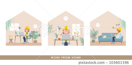 A set of casual fashion women working from home 103601396