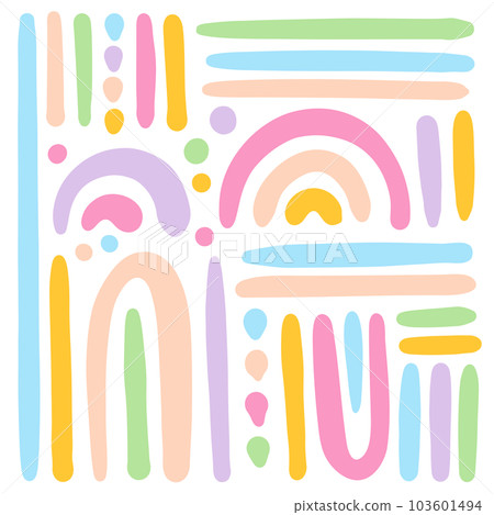 SIMPLE BACK Minimal Childish Doodle Shapes Contemporary Sketch Modern African Hand Drawn For Print Chaotic Figures In Matisse Style Creative Package And Textile 103601494