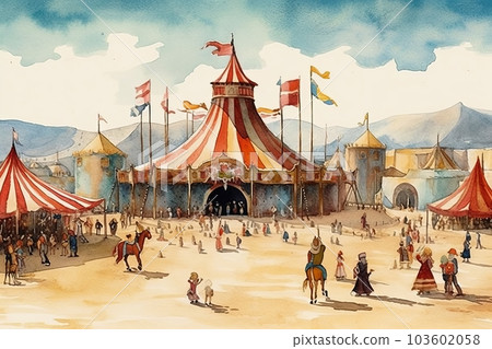 Circus tent, Generative AI AI image 103602058