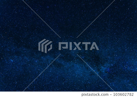 blue starry night sky with milky way and galaxies. Astrophotography with stars and constellations 103602782