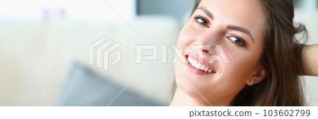 Portrait of beautiful young smiling sportswoman woman 103602799