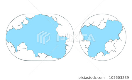 Circle and elliptical cloud frame/frame-Natural, fashionable, handwritten style 103603289