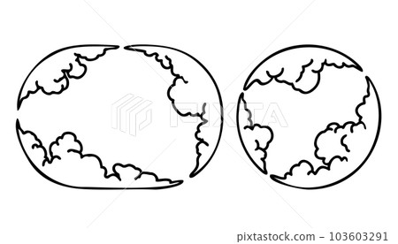 Circle and elliptical cloud frame/frame-Japanese style, brush/pen style Circle and elliptical cloud frame/frame-Japanese style, brush/pen style 103603291