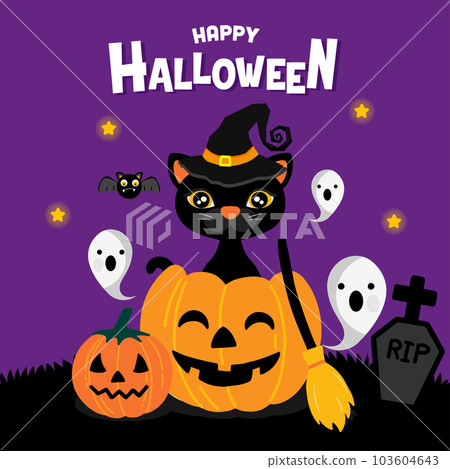 Halloween greeting card Vector Illustration Halloween greeting card Vector Illustration 103604643