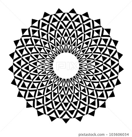 Abstract Decorative Radial Circle Pattern. Round Design Element. Vector Art. Abstract Decorative Radial Circle Pattern. Round Design Element. Vector Art. 103606034
