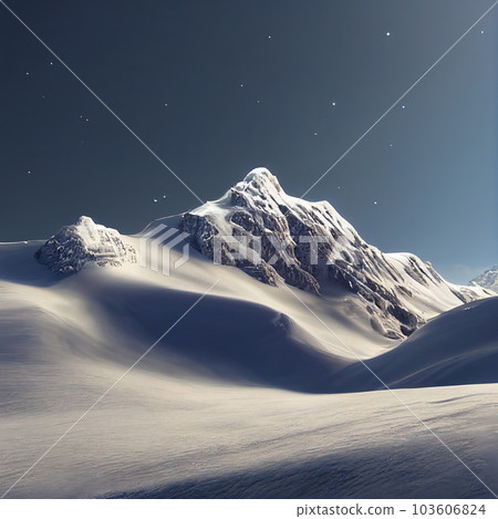 The enigmatic fortress of frozen majesty. Towering and inaccessible snow-blanketed cliffs embracing the remote and untamed glacier domain. AI-generated 103606824