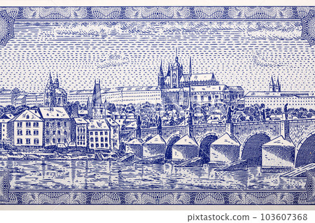 A view of Prague from money 103607368