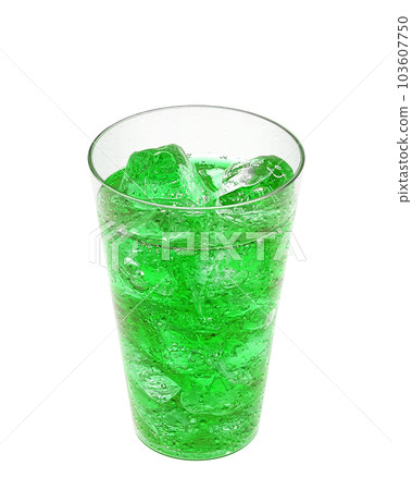 Illustration real of melon soda in a glass 103607750