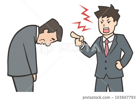An angry man and a middle-aged man who apologizes, an office worker in a suit, a person who complains An angry man and a middle-aged man who apologizes, an office worker in a suit, a person who complains 103607793
