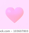 3D three-dimensional pink heart 103607803