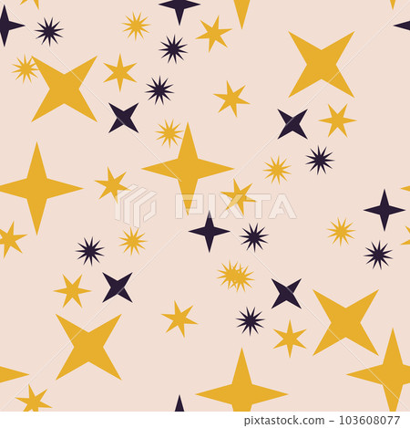 Seamless pattern with yellow and blue stars on Seamless pattern with yellow and blue stars on 103608077