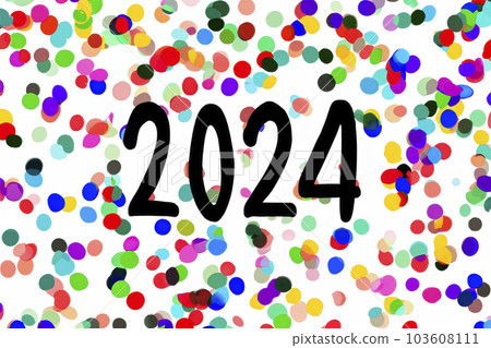 2024. New Year, 2024. Numbers on a background of confetti. Horizontal design. Happy New Year 2024. 2024. New Year, 2024. Numbers on a background of confetti. Horizontal design. Happy New Year 2024. 103608111