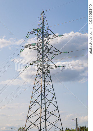 Power line tower. Power line tower. 103608340