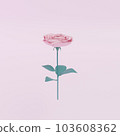 CG illustration of a pink rose with a retro texture 103608362