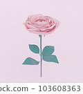 CG illustration of a pink rose with a retro texture 103608363