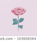 CG illustration of a pink rose with a retro texture 103608364