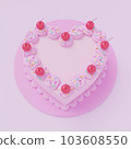 CG of pink heart-shaped cake 103608550