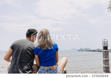 Woman comfort and being supportive to the lonely man. Love and support. Woman comfort and being supportive to the lonely man. Love and support. 103608848