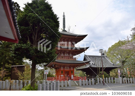 Three-storied pagoda (Akebonoyama Agricultural Park Fuse Benten) horizontal composition 103609038