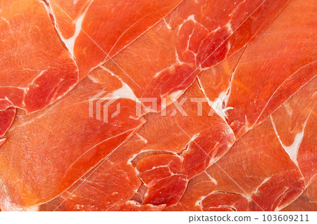 Spanish jamon iberico sliced 103609211