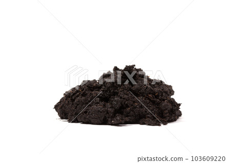 Pile of soil isolated on white 103609220