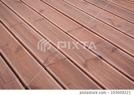 wet wood terrace floor background 103609221
