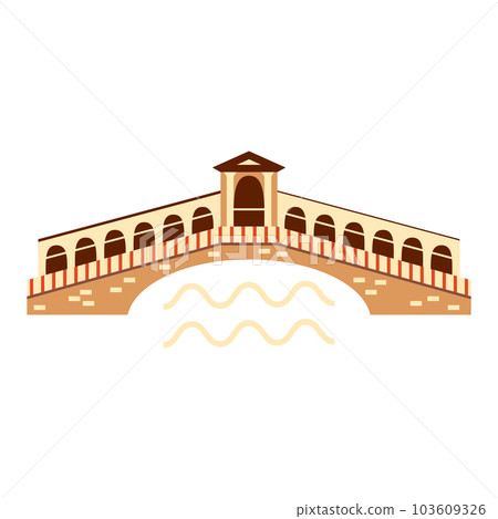Famous Rialto Bridge in Venice Icon Famous Rialto Bridge in Venice Icon 103609326