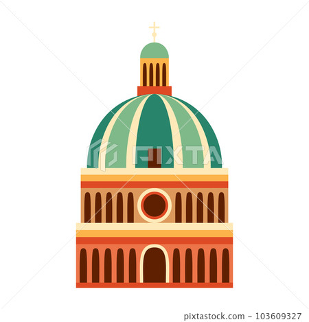 Dome of Italian Cathedral Vector Icon 103609327
