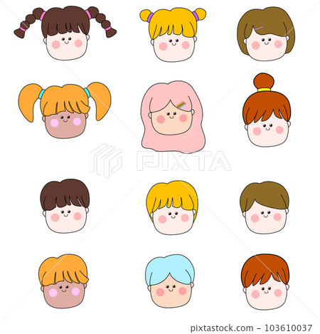 a collection of hairstyles and character illustrations a collection of hairstyles and character illustrations 103610037