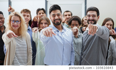 Join a successful team. Young people point to you 103610843